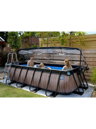 Басейн EXIT з куполом 400х200х100см "камінь" пісочний фільтр